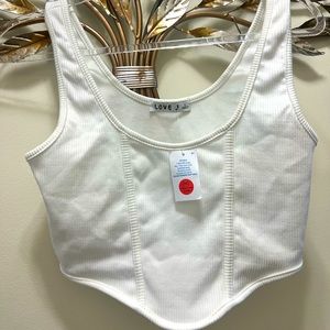 Ivory Ribbed Love J Top